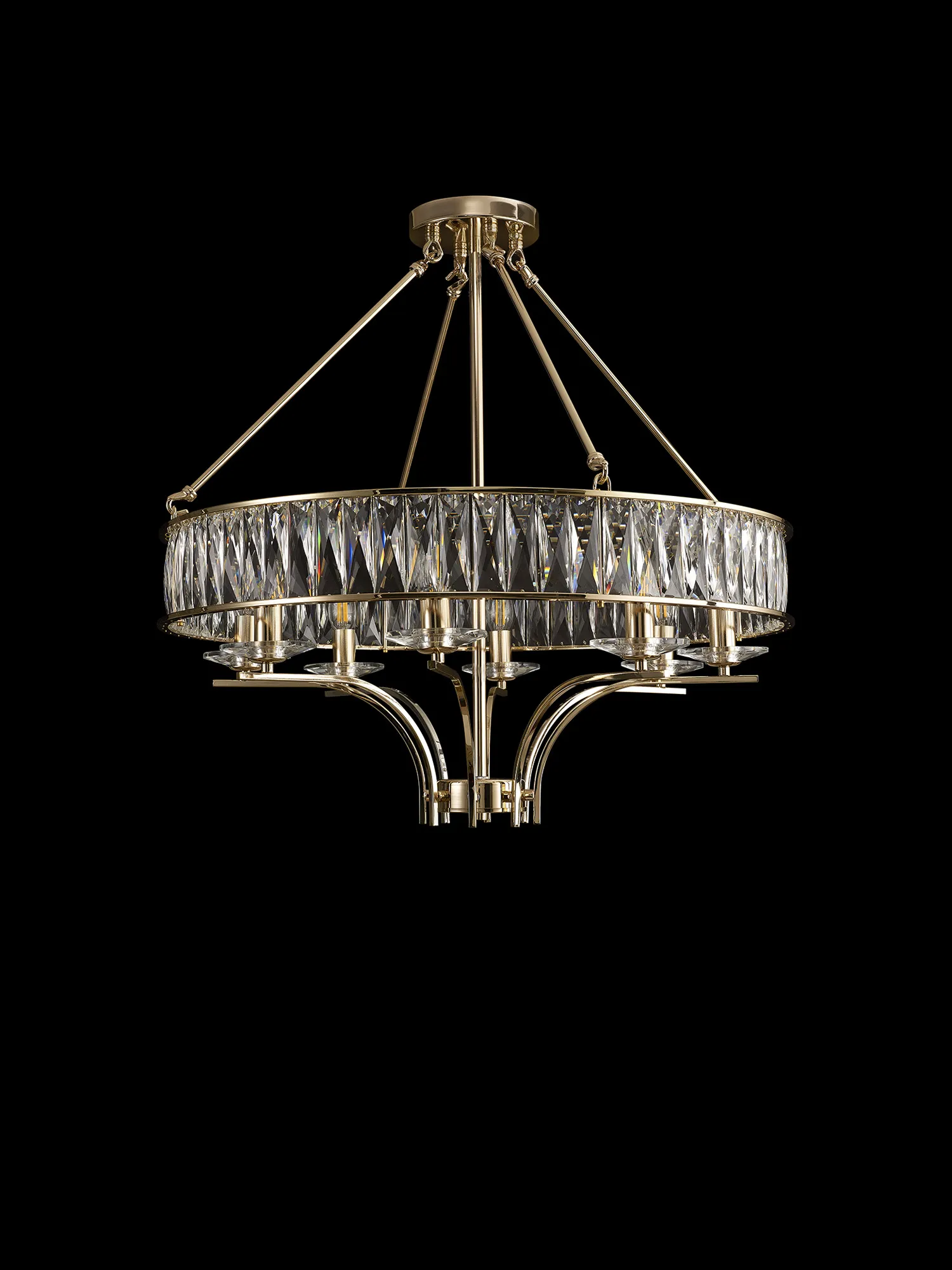 Vivienne Crystal Pendant/Semi Ceiling 8 Light French Gold IL31826  Diyas Vivienne French Gold